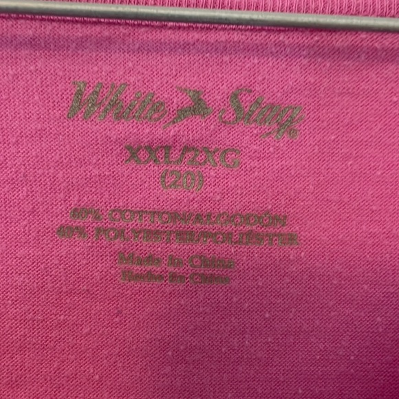 White Stag XXL 20 pink sleeveless shirt hummingbird & floral design bling - Picture 3 of 7